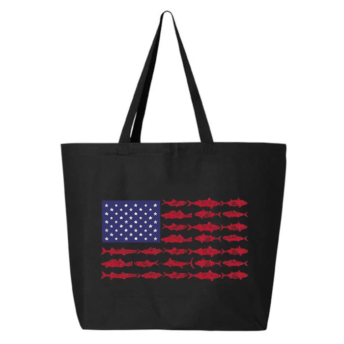 Vintage USA Fish American Flag Fishing Gifts ABS001 25L Jumbo Tote