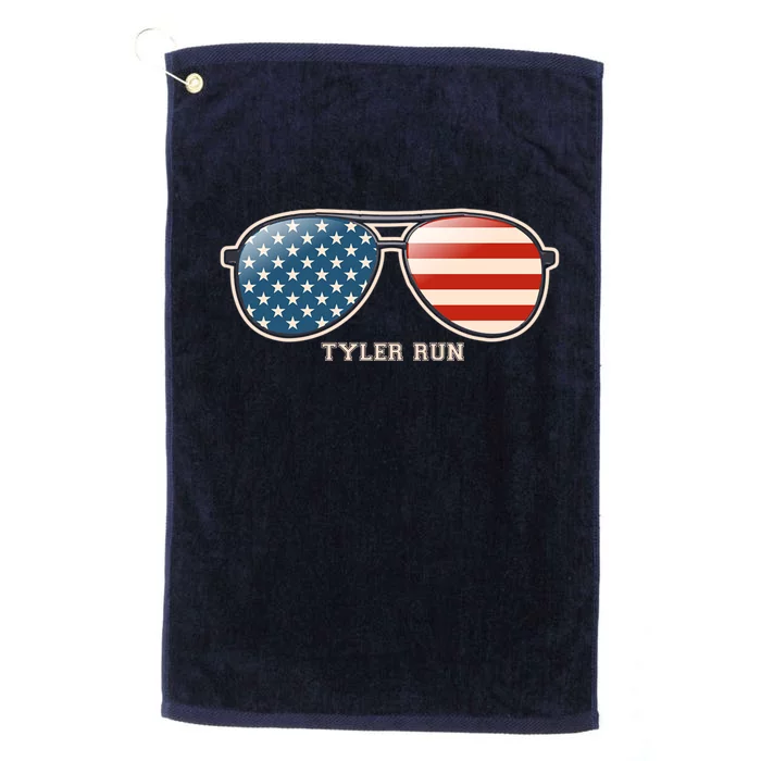 Vintage Us Flag Sunglasses Platinum Collection Golf Towel