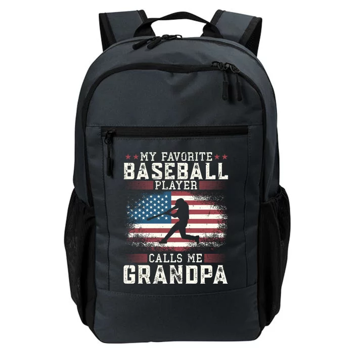 Vintage Usa Flag Design My Favorite Baseball Player Grandpa Gift Daily Commute Backpack