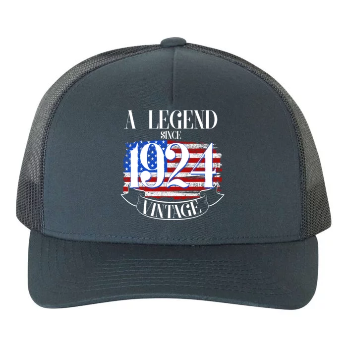 Vintage Usa Flag A Legend Since 1924 100th Birthday Yupoong Adult 5-Panel Trucker Hat