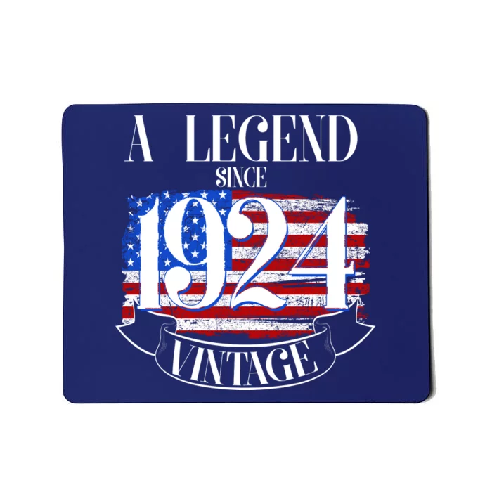 Vintage Usa Flag A Legend Since 1924 100th Birthday Mousepad