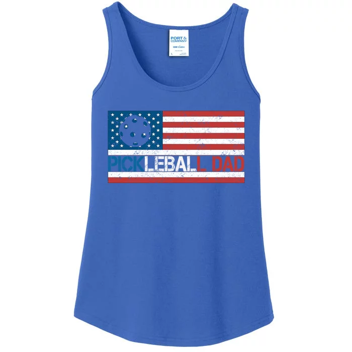 Vintage Us Flag Pickleball Player Design Paddleball Lover Gift Ladies Essential Tank