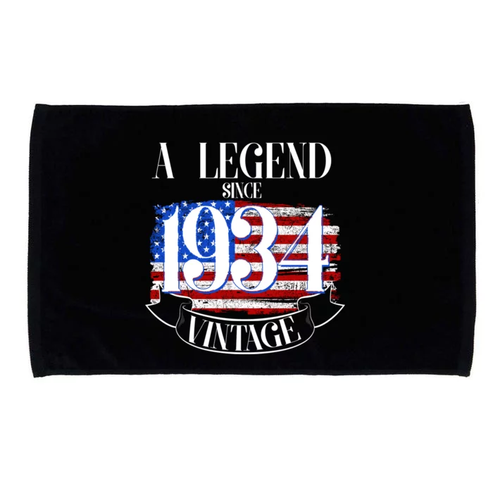 Vintage Usa Flag A Legend Since 1934 90th Birthday Microfiber Hand Towel