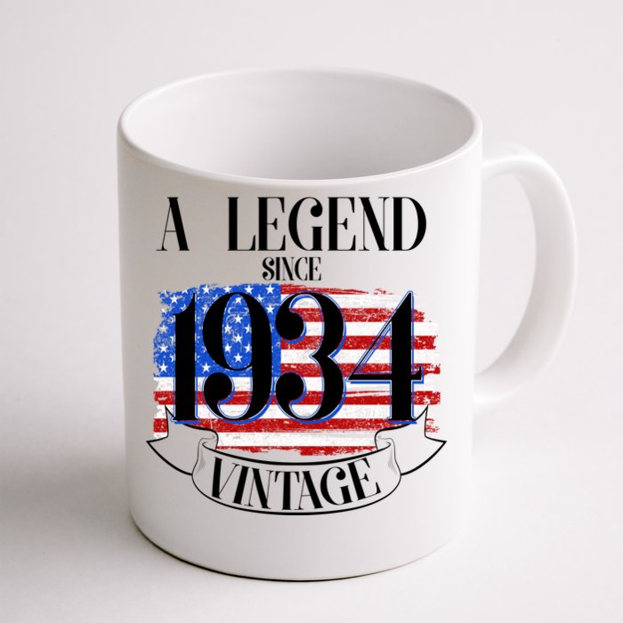 Vintage Usa Flag A Legend Since 1934 90th Birthday Front & Back Coffee Mug