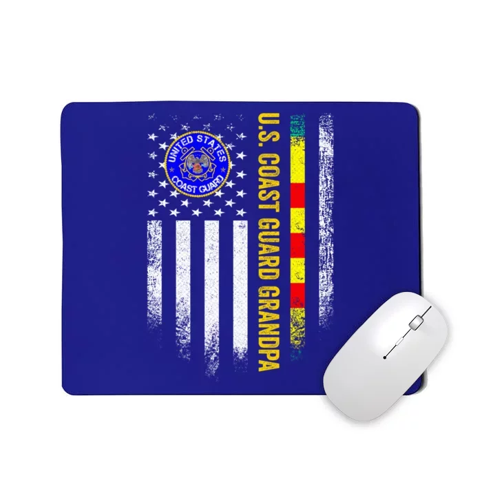 Vintage Usa Flag Proud Coast Guard Vietnam Veteran Grandpa Gift Mousepad