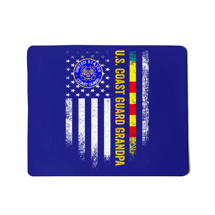 Vintage Usa Flag Proud Coast Guard Vietnam Veteran Grandpa Gift Mousepad