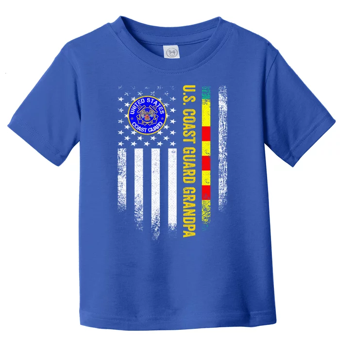 Vintage Usa Flag Proud Coast Guard Vietnam Veteran Grandpa Gift Toddler T-Shirt