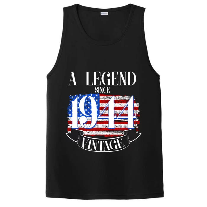 Vintage Usa Flag A Legend Since 1944 80th Birthday Performance Tank