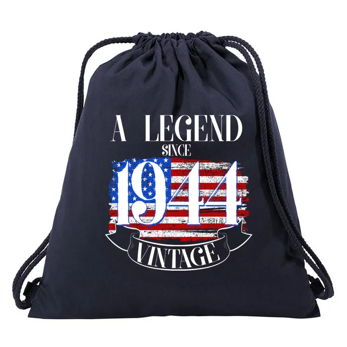 Vintage Usa Flag A Legend Since 1944 80th Birthday Drawstring Bag