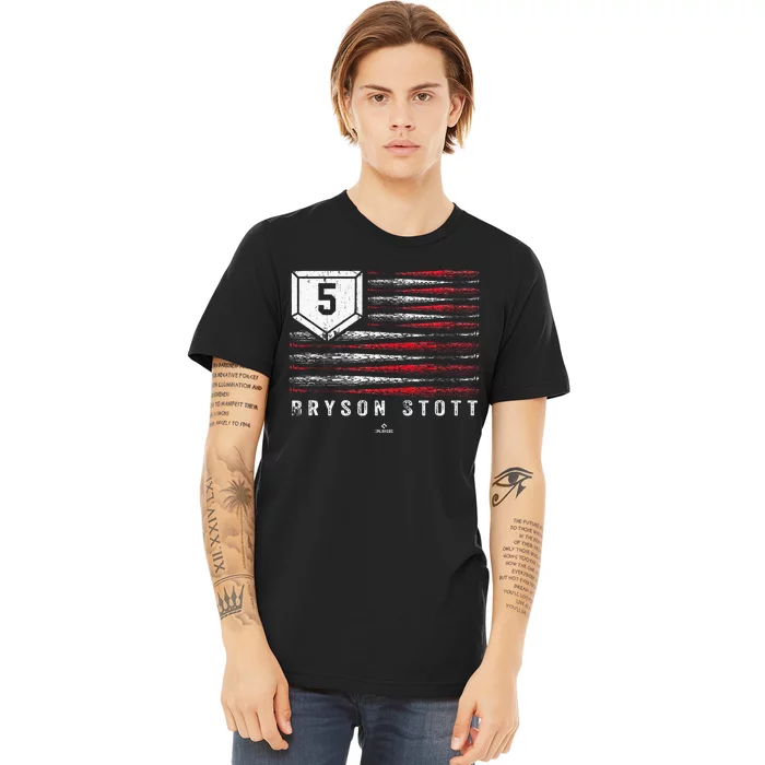 Vintage Us Flag Baseball Stripes Bryson Stott Premium T-Shirt