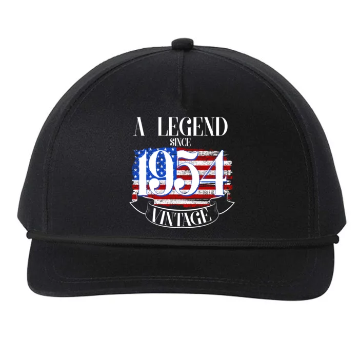 Vintage Usa Flag A Legend Since 1954 70th Birthday Snapback Five-Panel Rope Hat