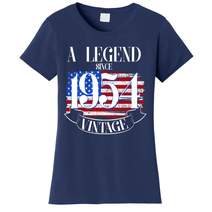 Vintage Usa Flag A Legend Since 1954 70th Birthday Women's T-Shirt