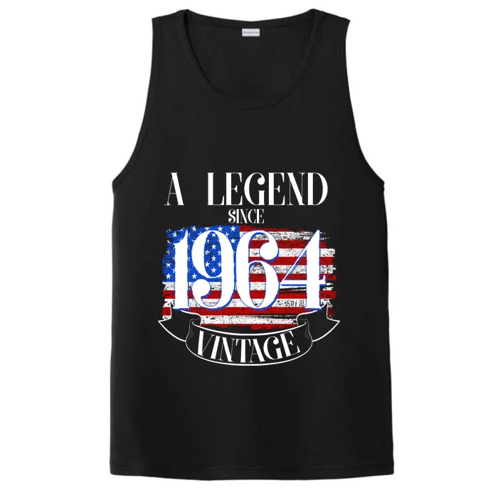 Vintage Usa Flag A Legend Since 1964 60th Birthday Performance Tank