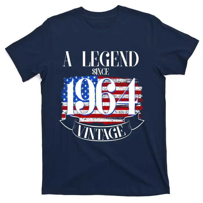 Vintage Usa Flag A Legend Since 1964 60th Birthday T-Shirt