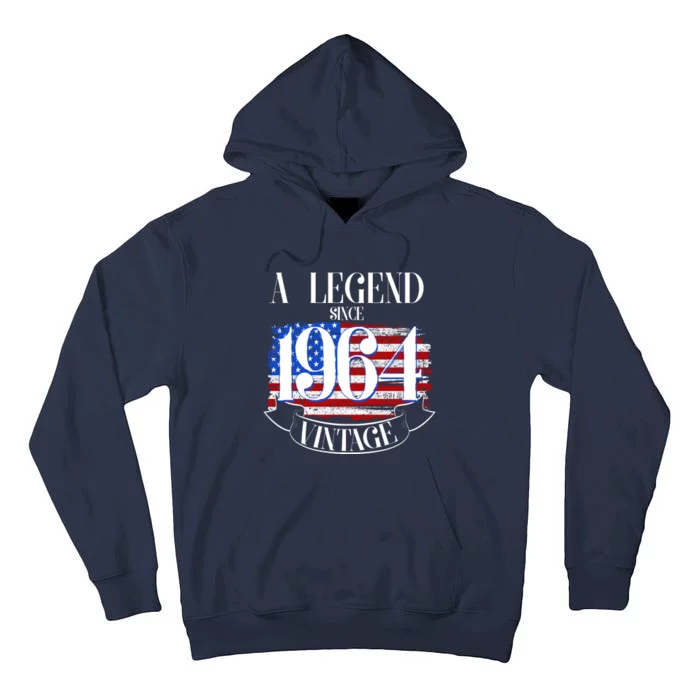 Vintage Usa Flag A Legend Since 1964 60th Birthday Tall Hoodie