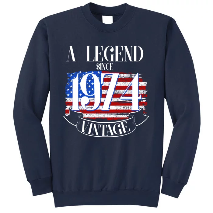 Vintage Usa Flag A Legend Since 1974 50th Birthday Sweatshirt