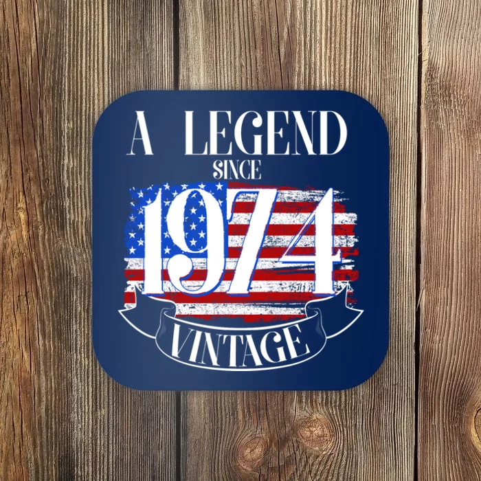 Vintage Usa Flag A Legend Since 1974 50th Birthday Coaster