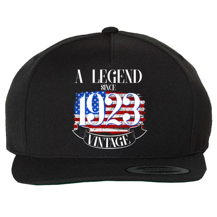 Vintage USA Flag A Legend Since 1923 100th Birthday Wool Snapback Cap