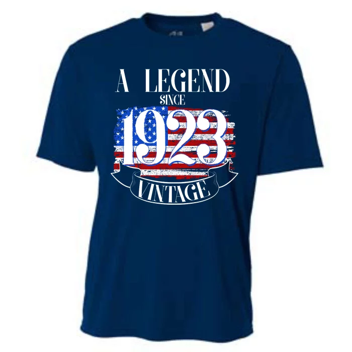 Vintage USA Flag A Legend Since 1923 100th Birthday Cooling Performance Crew T-Shirt