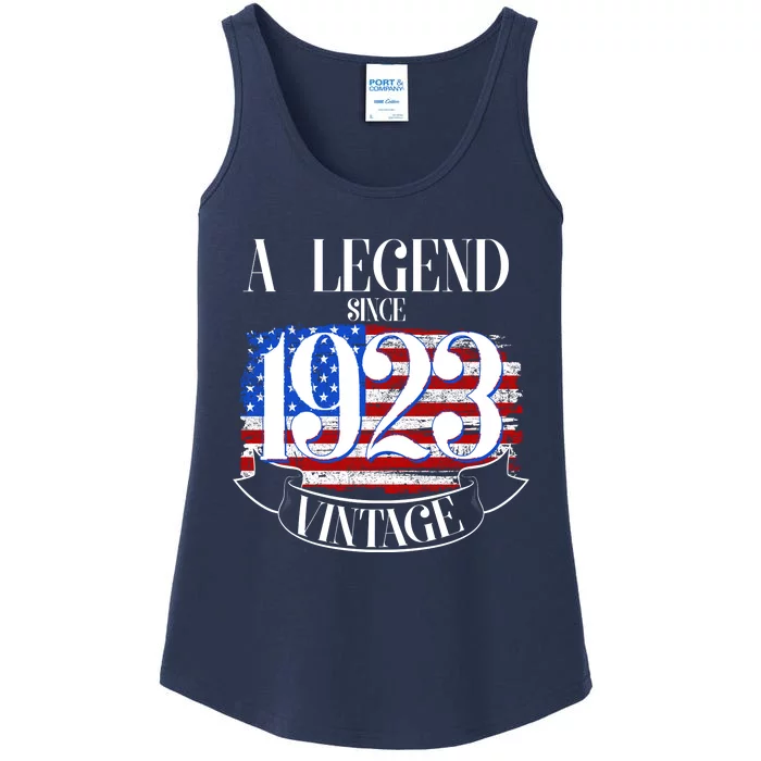 Vintage USA Flag A Legend Since 1923 100th Birthday Ladies Essential Tank