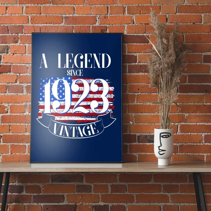 Vintage USA Flag A Legend Since 1923 100th Birthday Poster