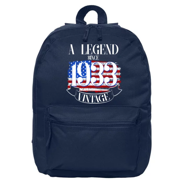 Vintage USA Flag A Legend Since 1933 90th Birthday 16 in Basic Backpack