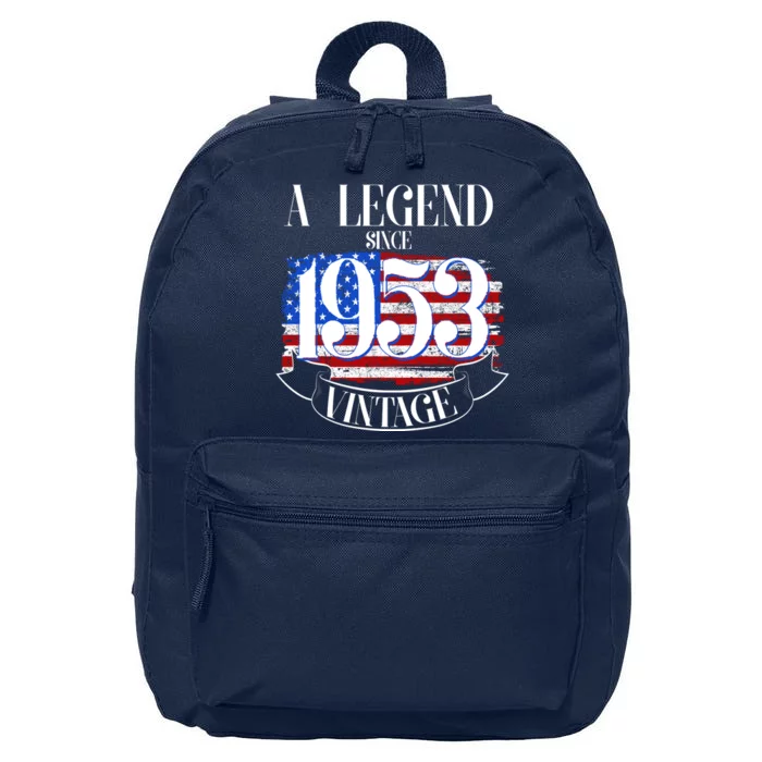 Vintage USA Flag A Legend Since 1953 70th Birthday 16 in Basic Backpack