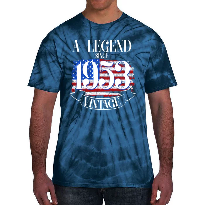 Vintage USA Flag A Legend Since 1953 70th Birthday Tie-Dye T-Shirt