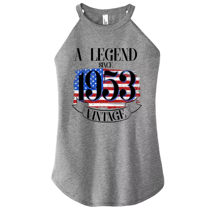 Vintage USA Flag A Legend Since 1953 70th Birthday Women’s Perfect Tri Rocker Tank