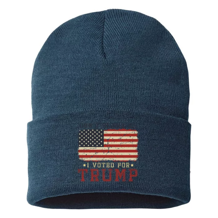 Vintage Usa Flag Patriots DonT Blame Me I Voted For Trump Sustainable Knit Beanie