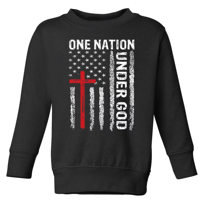 Vintage USA Flag Christian Faith Family Freedom Toddler Sweatshirt