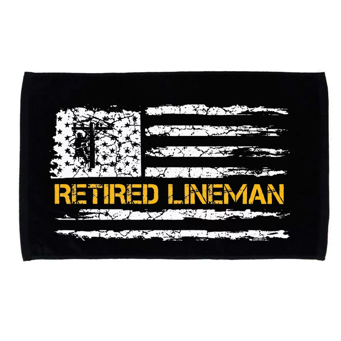 Vintage USA Flag Retired Electric Cable Lineman Retirement Microfiber Hand Towel