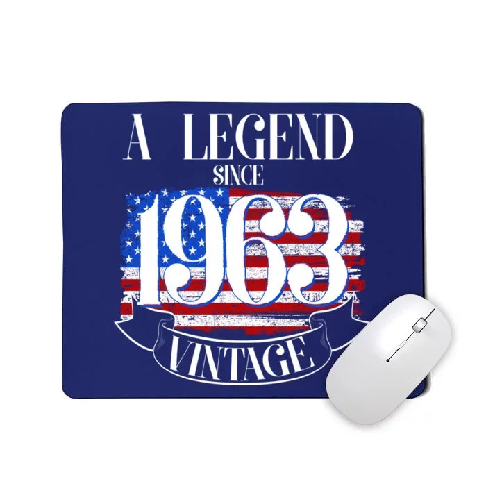 Vintage USA Flag A Legend Since 1963 60th Birthday Mousepad