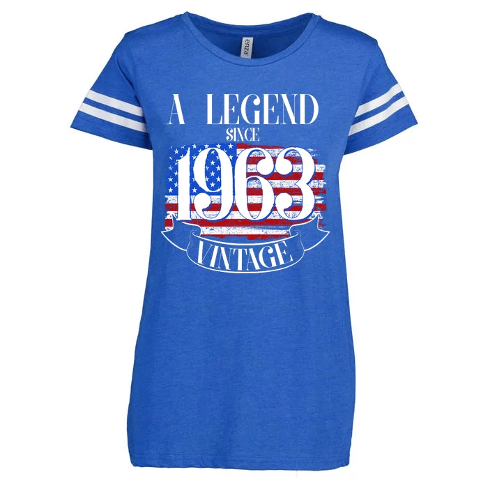 Vintage USA Flag A Legend Since 1963 60th Birthday Enza Ladies Jersey Football T-Shirt