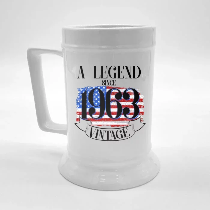 Vintage USA Flag A Legend Since 1963 60th Birthday Front & Back Beer Stein