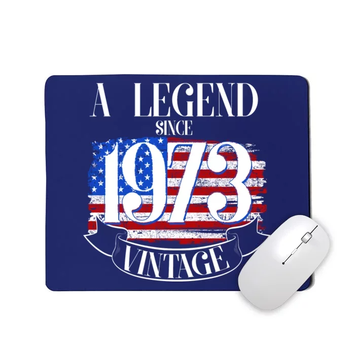 Vintage USA Flag A Legend Since 1973 50th Birthday Mousepad