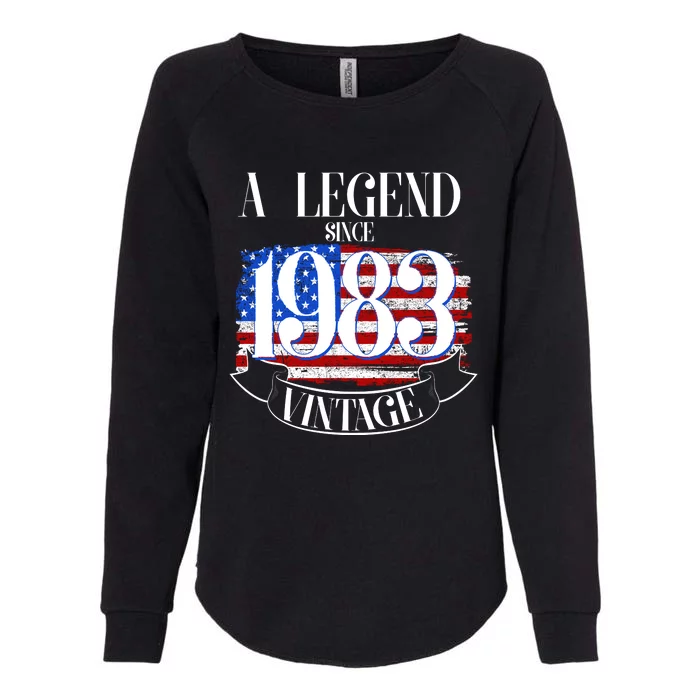 Vintage USA Flag A Legend Since 1983 40th Birthday Womens California Wash Sweatshirt