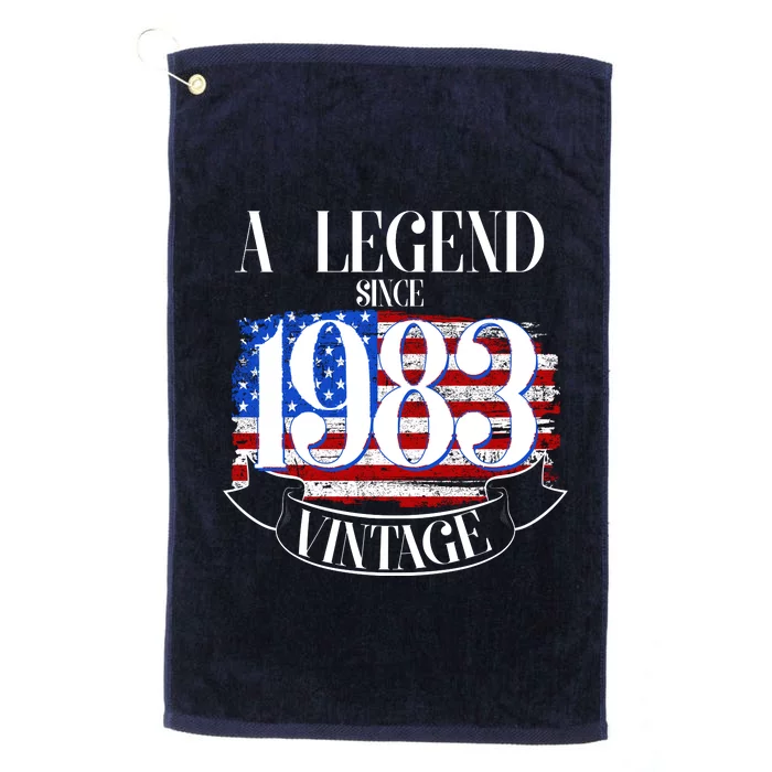 Vintage USA Flag A Legend Since 1983 40th Birthday Platinum Collection Golf Towel