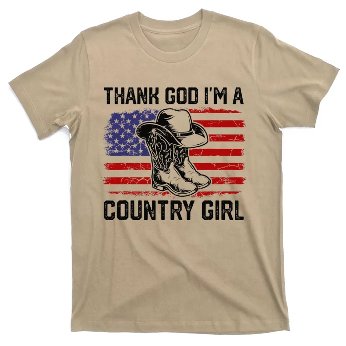 Vintage Usa Flag Thank God IM A Country Western T-Shirt