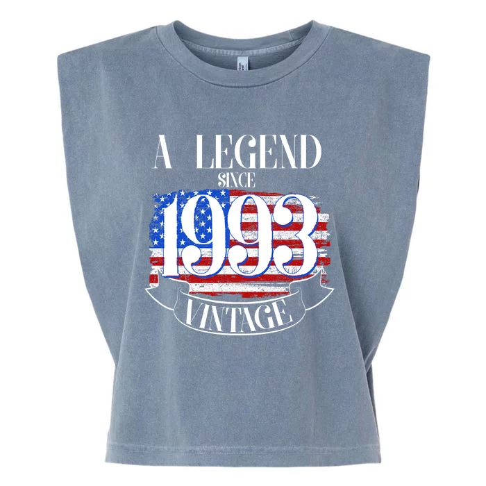 Vintage USA Flag A Legend Since 1993 30th Birthday Garment-Dyed Women's Muscle Tee