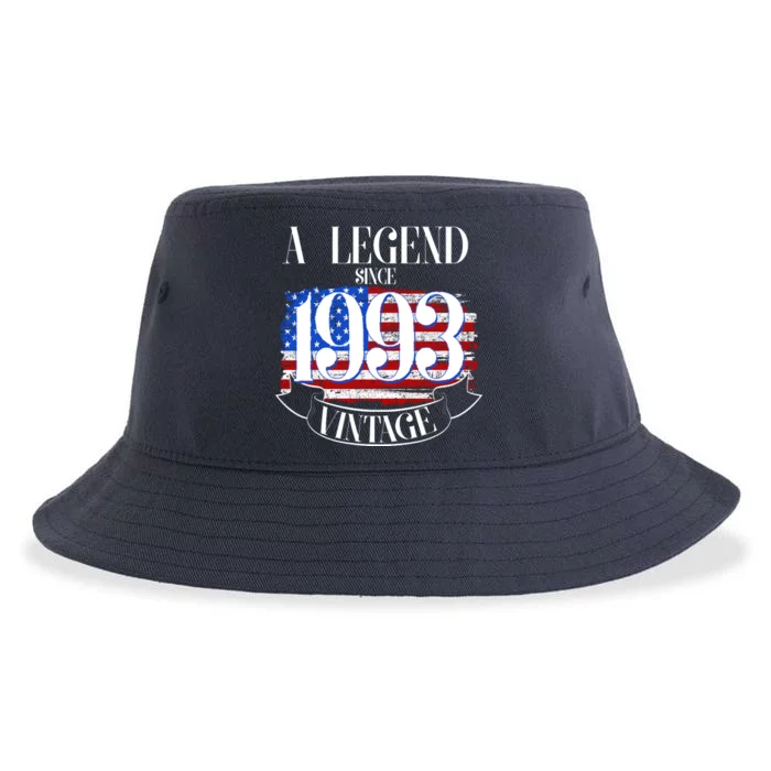 Vintage USA Flag A Legend Since 1993 30th Birthday Sustainable Bucket Hat