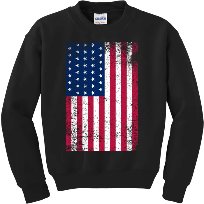 Vintage Usa Flag Kids Sweatshirt