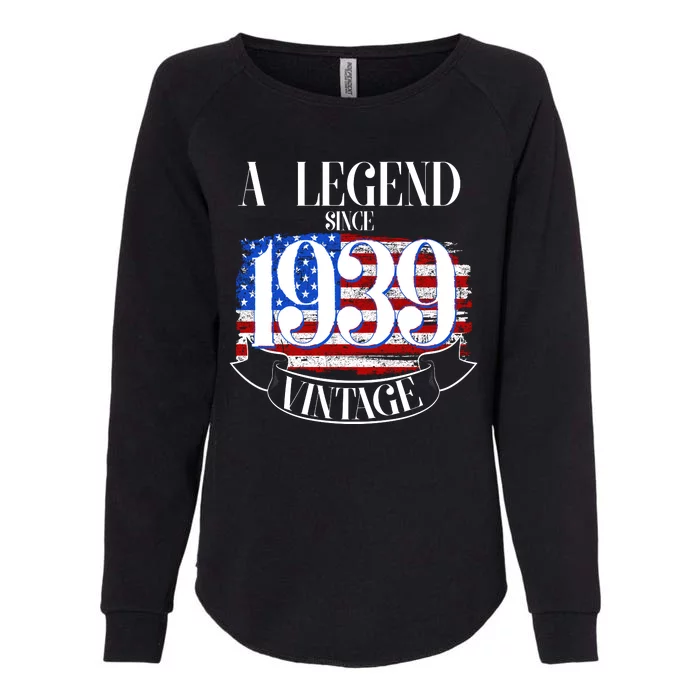 Vintage Usa Flag A Legend Since 1939 Birthday Womens California Wash Sweatshirt