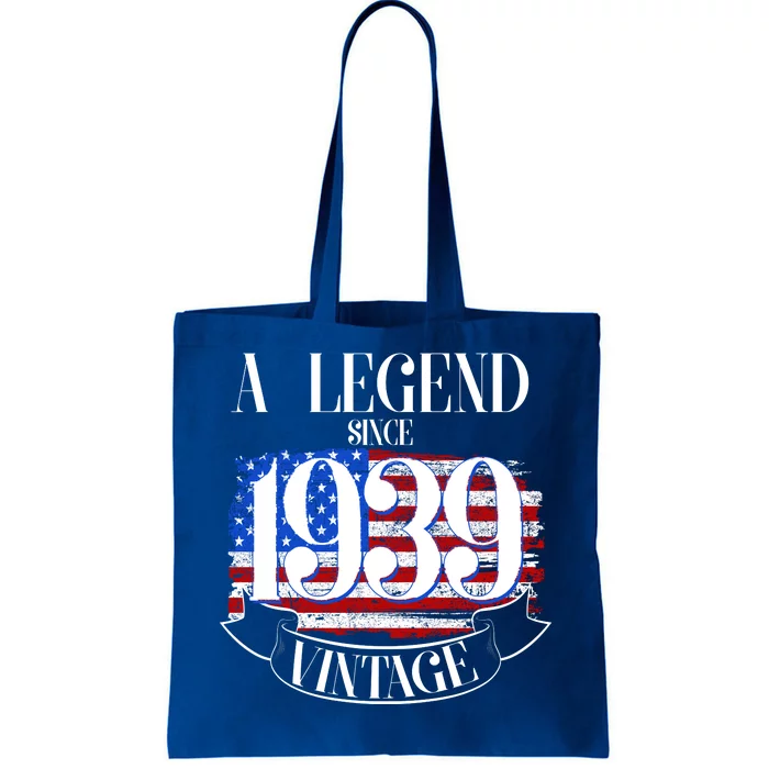 Vintage Usa Flag A Legend Since 1939 Birthday Tote Bag