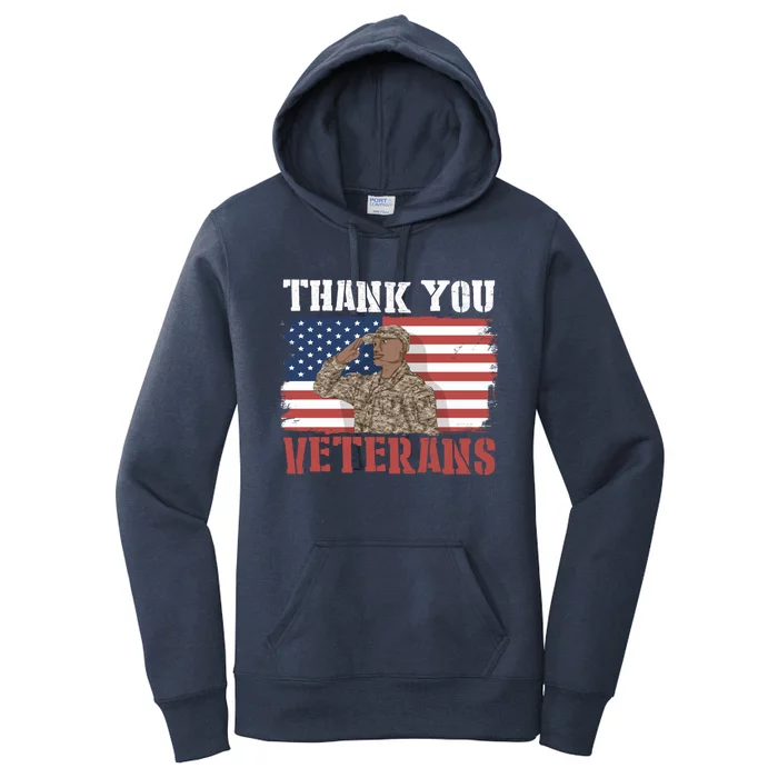 Veteran Us Flag Patriotic Soldier American Memorial Day Gift Women's Pullover Hoodie