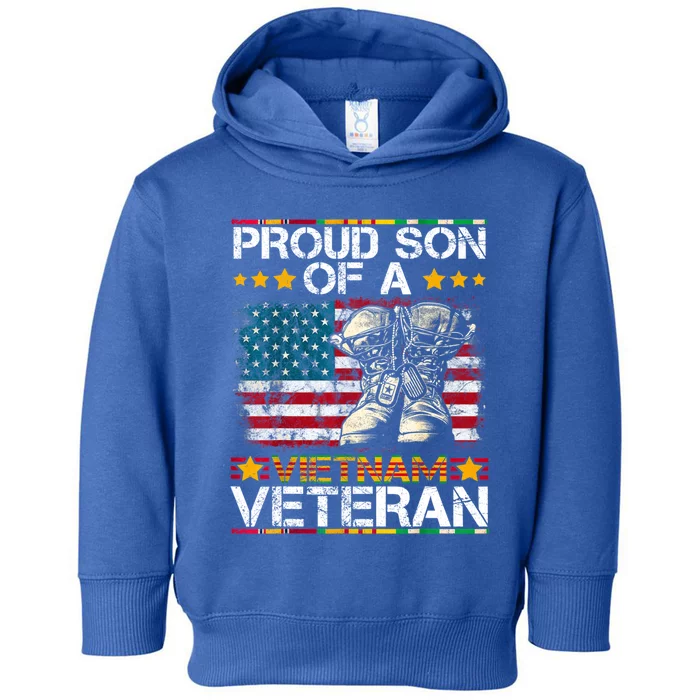 Vintage Us Flag Proud Son Of Vietnam Veteran Gift Toddler Hoodie