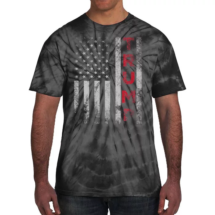 Vintage Usa Flag Trump Tie-Dye T-Shirt