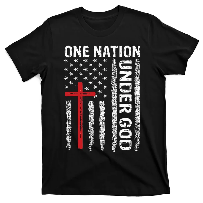 Vintage USA Flag Christian Faith Family Freedom T-Shirt