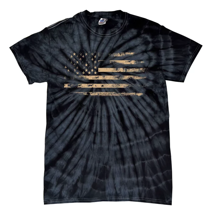 Vintage Usa Flags Patriotic Tie-Dye T-Shirt