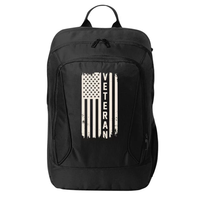 Veteran Us Flag Armed Forces Military Retired Retro Gift City Backpack